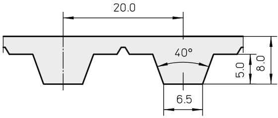 T20 PU timing belt