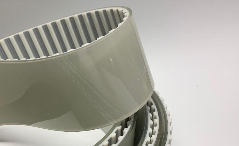 PU timing belt with PU 85° Sh A coating - HV foil PU timing belt with PU 85° Sh A coating - HV foil