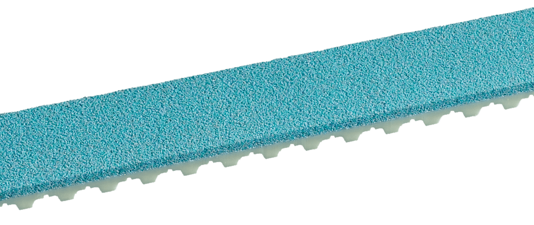 Timing belt with blue sylomer coating Timing belt with blue sylomer coating