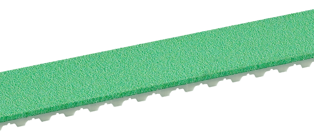 Timing belt with green sylomer coating Timing belt with green sylomer coating